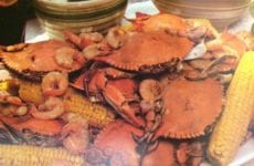 boiled crabs and corn