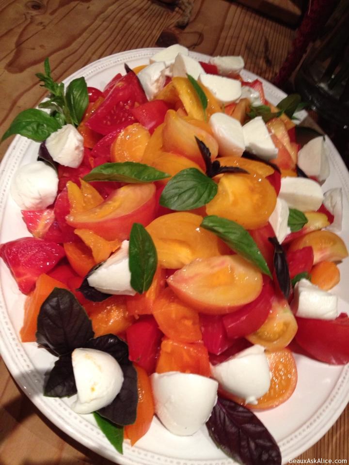 Heirloom Tomato Salad with Basil and Mozzarella