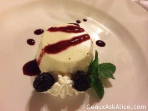 Panna Cotta Drizzled with Blackberry Coulis