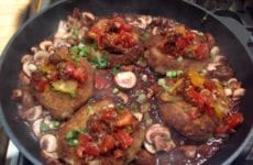 Italian Bread Crumb/Panko Encrusted Boneless Pork Chops With Tomato Salsa