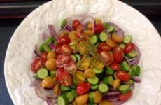 Baby Cucumber And Assorted Grape/Cherry Tomatoes With Zesty Honey Lemon Dressing