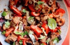 Italian Plum Tomato and Artichoke Panzanella Salad