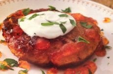 Yam Cakes Drizzled with Pepper Jelly