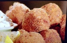 Boudin Balls with Honey Mustard Dipping Sauce