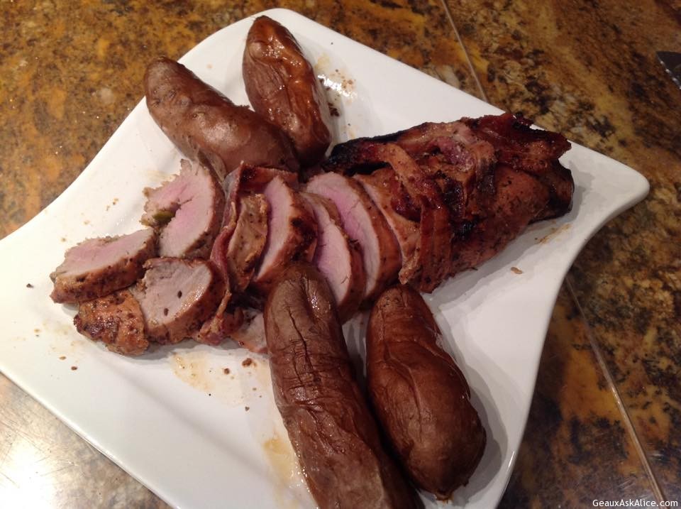 Grilled Bacon-Wrapped Jalapeño Stuffed Pork Tenders
