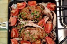 Pork Loin Chops With Warm Tomato/Mushroom/Shallot Wine Sauce