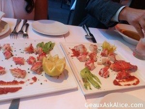 Appetizers, Lobster Bisque, Escargot, Lobster and Snow Crab Platters