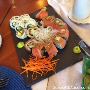 Rest of lunch today! Sushi of all shapes colors and flavors. Divine!2