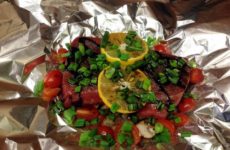 Spicy Baked Tuna Steaks Wrapped in Foil Packets