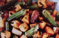 Roasted Fresh Okra and Yam Salad
