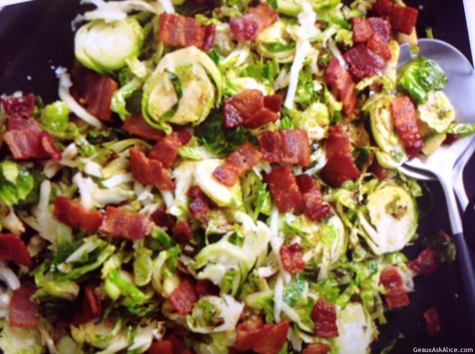Warm Bacon Brussels Sprout Slaw