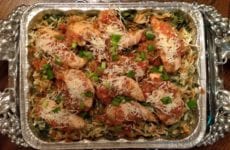 Chicken Tenders with Spinach Fettuccini/Orzo