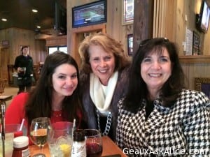 Having lunch with my buds Susie and Gina at Sammy's on Highland in BR after the inauguration Good day.