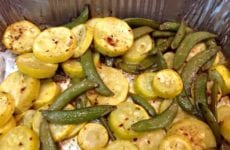 Roasted Yellow Squash with Sugar Snaps