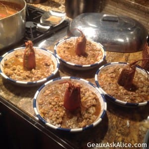 The crawfish ala lobster bisque is served1