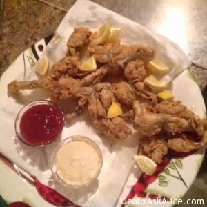 fried frog legs