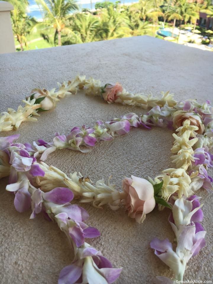 Legend of the leis: when u leave toss into the ocean. If it comes back to shore u will return to the islands. If it does not return you r destin for a new adventure. I like that ! Aloha