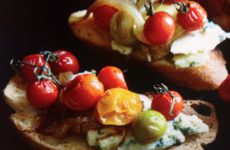 Crostini with Sweet Cherry Tomatoes and Stilton