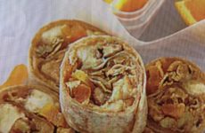 Kiddies' Favorite PB, Banana, Granola Wraps