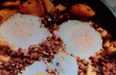 All-In-One Baked Eggs with Sausage and Potatoes