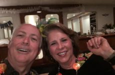 Hubby and I enjoying our Mardi Gras celebration on our boat trip