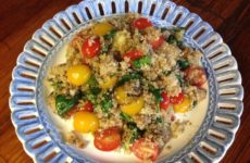 Tangy Quinoa with Spinach and Cherry Tomatoes