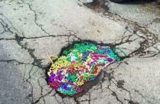 Ways to use those leftover Mardi Gras beads! Help our roads and by-ways!