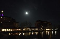 Beautiful full moon on our walk back to our side of heaven