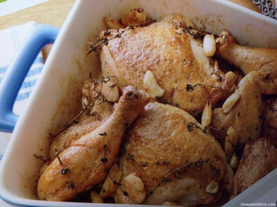 Baked Chicken with "40"Cloves of Garlic