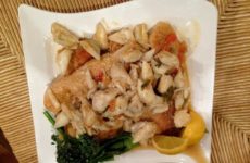 Grilled Bass with Crabmeat Sauté