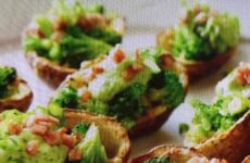 Broccoli with Avocado Cream Stuffed Potato Skins