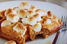 Sweet Potato and Marshmallow Waffles