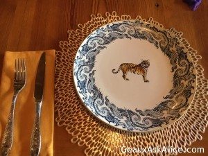 My Tiger Table Setting for tonight! Geaux Tigers!