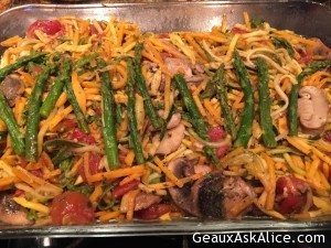 Zoodles for my one Vegan here. Gotta say everyone liked it