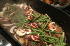 FABULOUS SKILLET LAMB CHOPS WITH PEARL ONIONS, GREEN BEANS AND MUSHROOMS