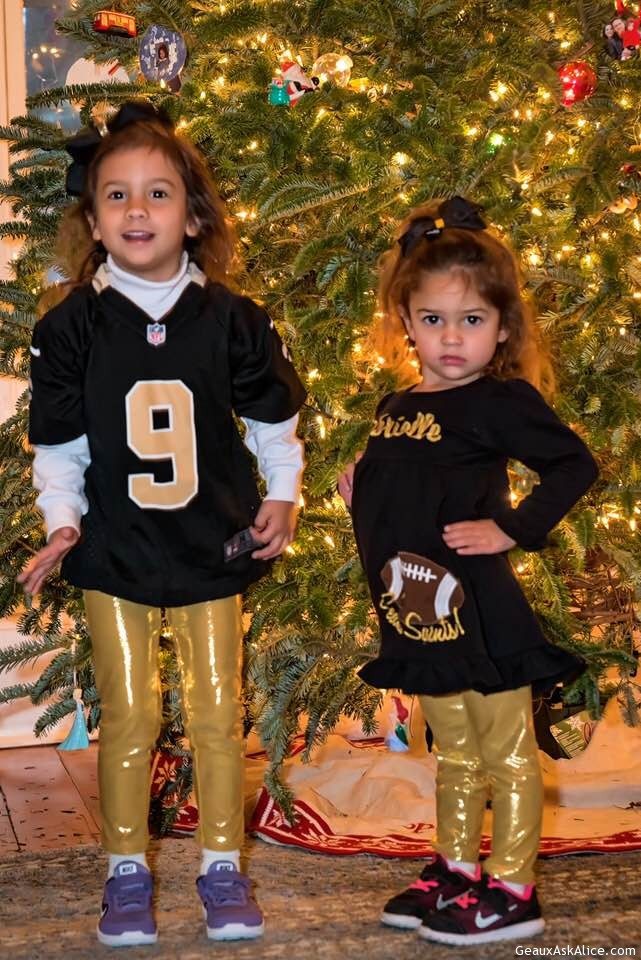 Girls r ready! Who Dat in action tonight. Going up against the Dirty Birds in Atlanta!