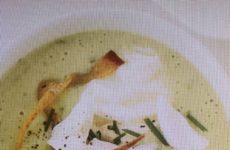 Chicken-Avocado Soup Topped with Crabmeat