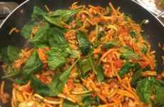Wonderful Spiralized Butternut Squash And Zucchini Zoodles With Spinach