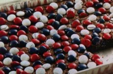 Red, White and Blue Topped Brownies