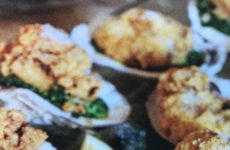 Crispy-Fried Oysters over Creamed Spinach