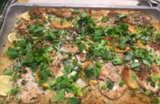 Easy Greek Lemony Baked Chicken and Orzo Dish