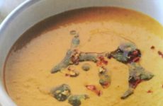 Savory Yam Bisque with Minted Chili Oil