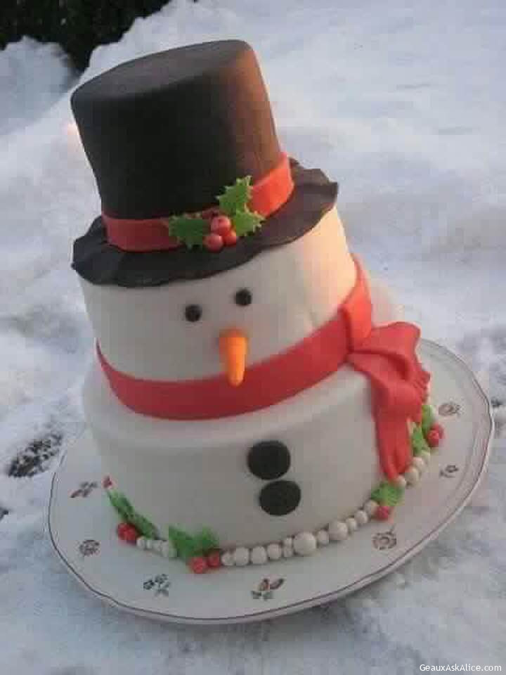 Snowman Cake! | Geaux Ask Alice!