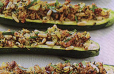 Cheesy and Nutty Stuffed Zucchini Boats