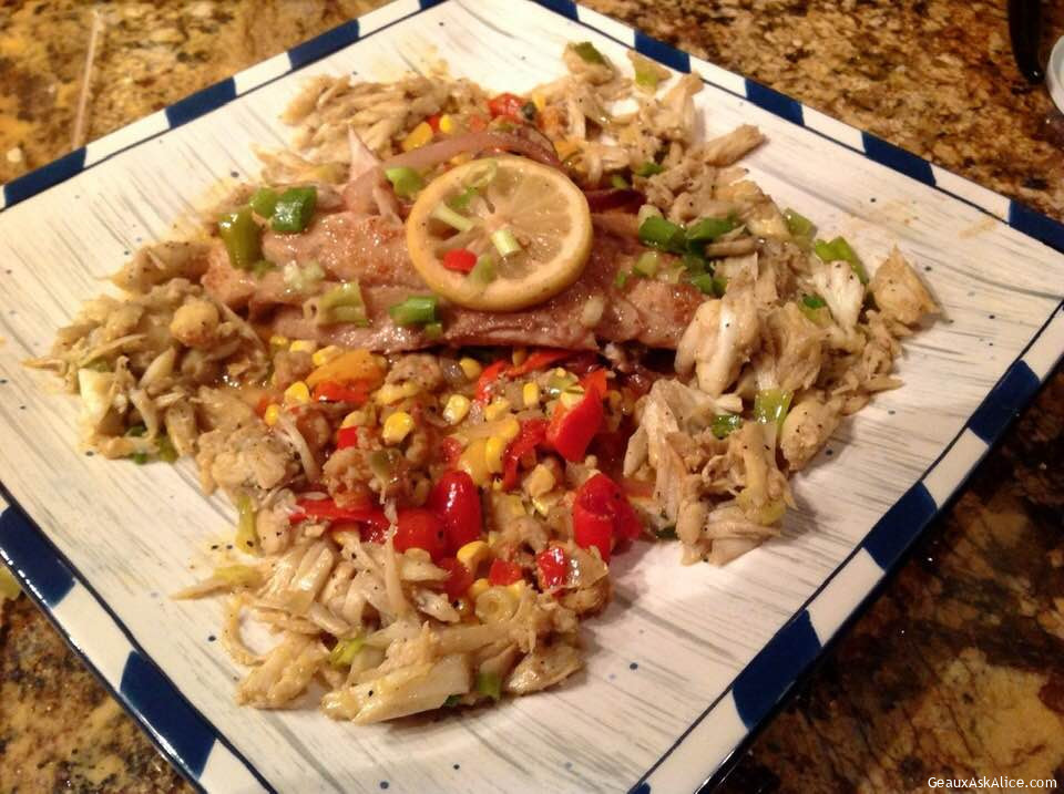 Lemony Seared Speckled Trout with a Crabmeat Sauté