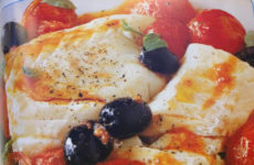 Grouper with Cherry Tomatoes and Black Olives