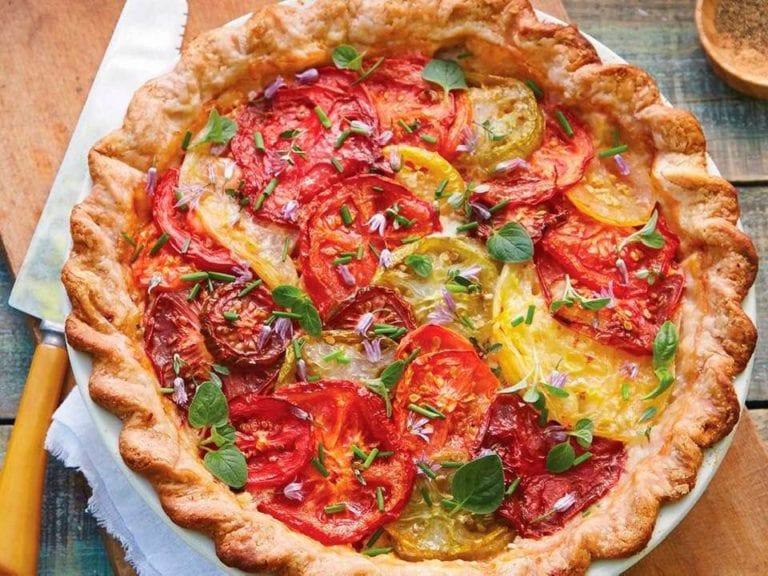 Delicious Tomato Pie with Fresh Corn and Herbs | Geaux Ask Alice!