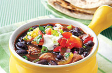 Hearty Black Bean Soup with Shredded Pork