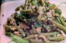 Green Beans with Eggs, Chiles and Cilantro