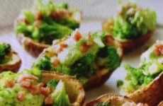 Broccoli with Avocado Cream Stuffed Potato Skins